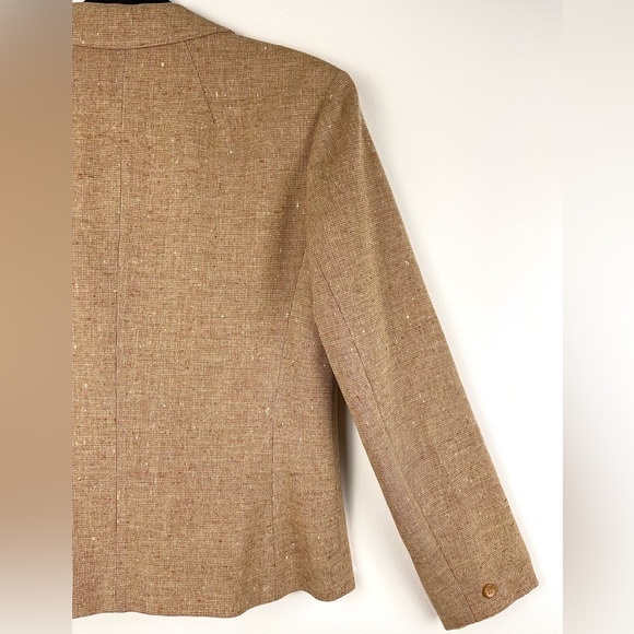 Pendleton 70s Vintage Tweed Blazer 100% Virgin Wool Tan Brown Jacket Made in USA - Picture 12 of 14